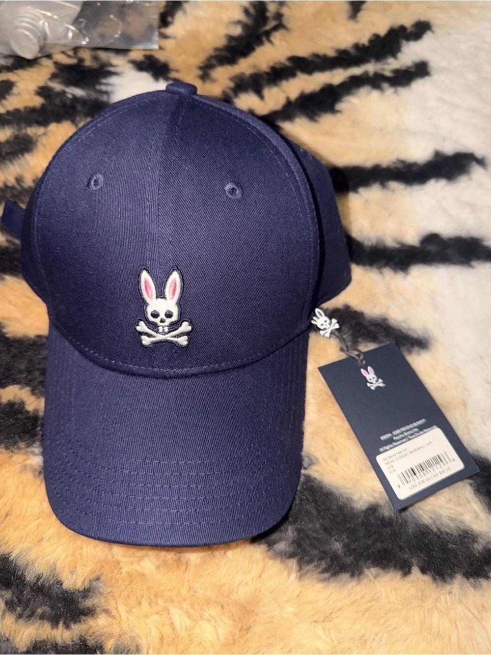 Psycho Bunny Navy Blue Baseball Cap with Metal Logo Charm